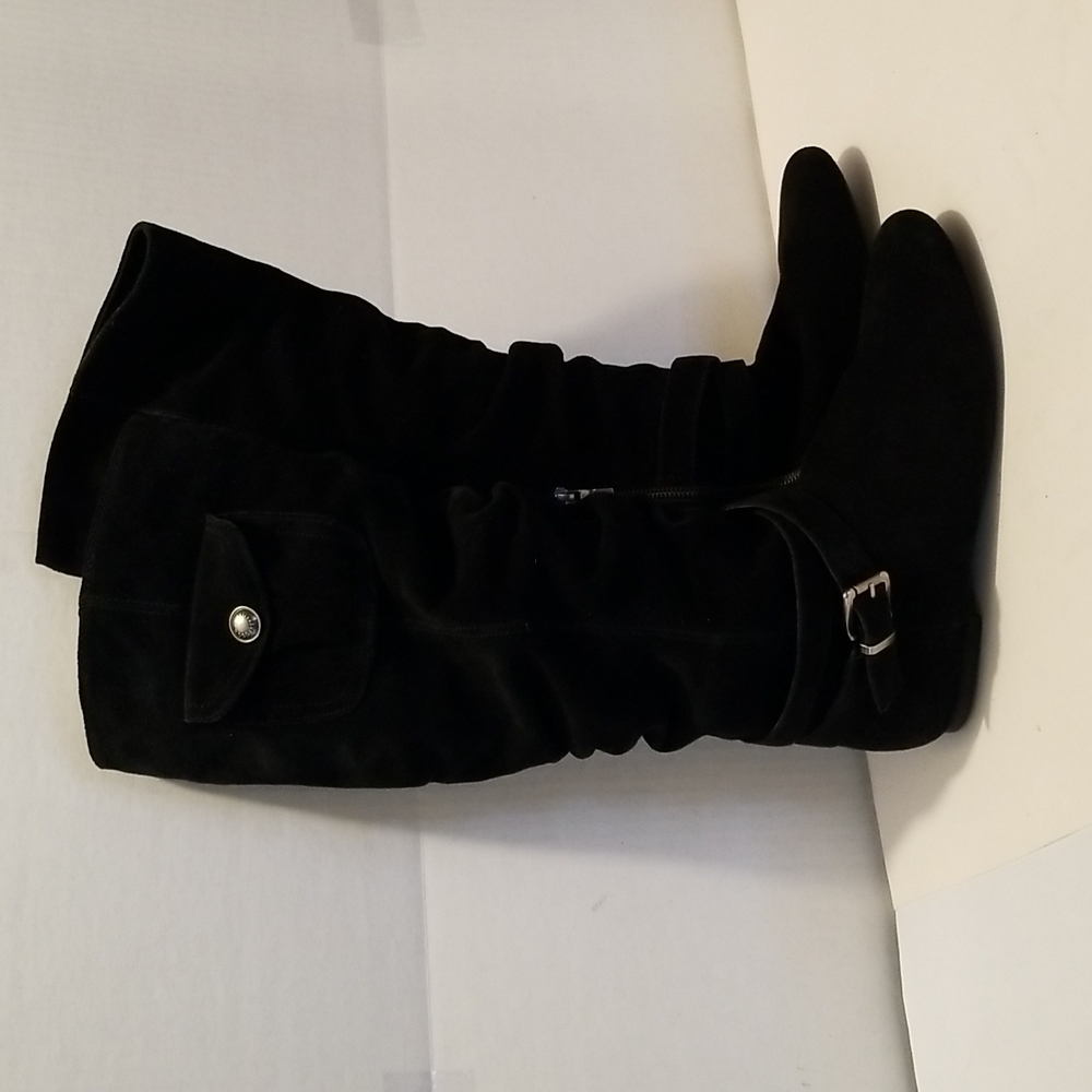 BCBG Boots Suede Black Pocket Sude Size 10
